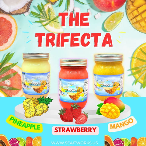 THE TRIFECTA (Pineapple, Strawberry, Mango) SEA MOSS GELS (48oz)